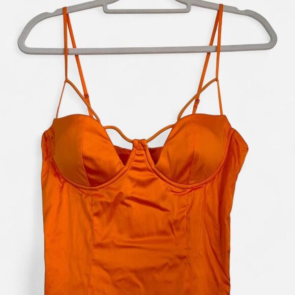 NEW Oh Polly Showstopper Underwired cut out snatched Satin Mini Dress sz 8 - Picture 4 of 8